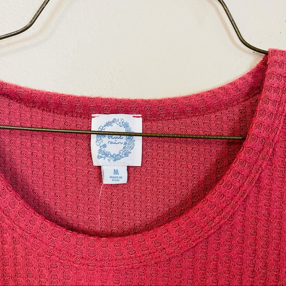NWT Raspberry Red Peplum Style Knit Top - Picture 3 of 6